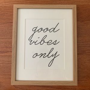 wall art - wood frame - good vibes only